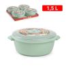 Oala cuptor microunde rotund -1,5 l - Verde