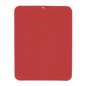 Covoras silicon pentru scurgere vesela 40x31x0,5 cm, rosu, Happymax