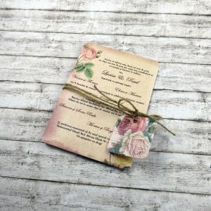 Invitatie de nunta vintage postcard