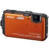 Aparat foto Nikon Coolpix AW100 Orange plus card 4GB si geanta Lowepro Rezo 50