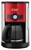 Cafetiera Russell Hobbs gama Cottage Red cu accent rosu retro si timer programabil; capacitate rezervor apa: 1.5 l/12 cesti, 1000 W