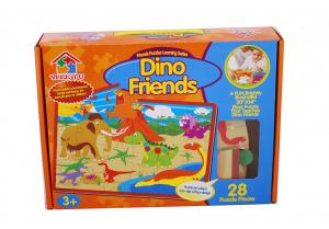 Puzzle din carton - contine 28 de piese model dinozauri - jucarie creativ educativa