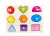 Tabla din lemn cu forme geometrice, puzzle colorat - Jucarie educativa