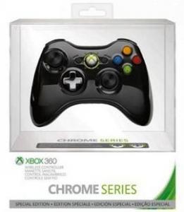 Controller Wireless Chrome Black Xbox360