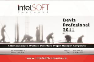 Constructor Intelsoft Deviz Profesional, IntelSOFT - SC IntelSOFT SRL