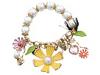 Diverse femei Betsey Johnson - Flower Girl Half Pearl & Flower Bracelet - Orange Multi