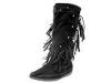 Ghete femei Minnetonka - Calf Hi Fringe Boot - Black Suede