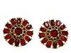 Diverse femei Carolee - Code Red Large Flower Button Clip-on Earrings - Red/Gold