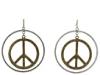 Diverse femei Jessica Simpson - Large Ring and Peace Sign Drop Frenchwire Earrings - Worn Gold/Worn Silver
