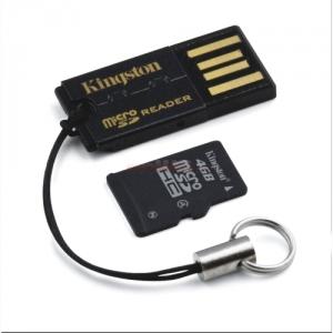 Kingston - Card microSDHC 4GB (Class 4) + Card Reader