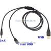 Cablu dual USB - jack 4.0mm + mini-USB pentru alimentare tableta, telefon, smartphone, alte aparate
