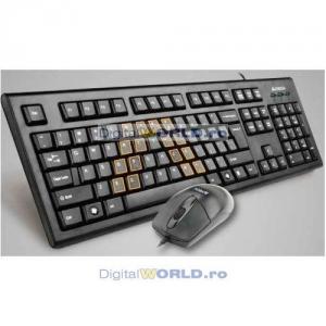 Tastatura si mouse A4Tech KRS-8572 cu ergonomie naturala