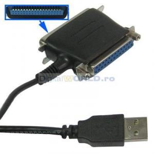 Cablu adaptor USB dual - port paralel (conector 25 pini + conector  imprimanta), 7517 - DigitalWORLD