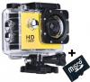 Camera sport iuni dare 50i hd 1080p, 12m, waterproof, galben + card