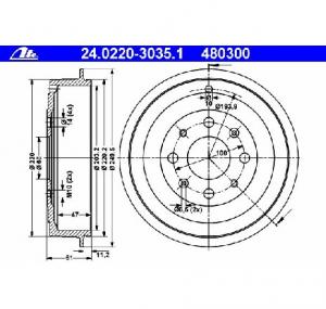 Tambur frana OPEL CORSA D PRODUCATOR ATE 24 0220 3035 1