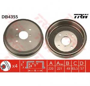 Tambur frana SUZUKI CARRY caroserie  ST90V  PRODUCATOR TRW DB4355