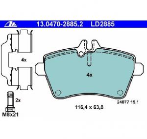 Set placute frana frana disc MERCEDES BENZ A CLASS  W169  PRODUCATOR ATE 13 0470 2885 2