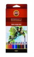 Creioane colorate Mondeluz Aquarell- Pentru Pictura-Solubile in Apa,24 culori cutie carton motiv FRUCTE