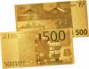 Bancnota 500 eur in aur de 24 de carate limited
