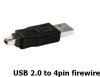 USB 2.0 Male la firewire 4Pin Adaptor convertor AL959