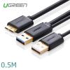 0.5m usb 3.0 a male to micro b male cable + charging ug060