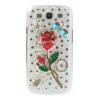 Husa Cu Diamante Rosii Rose Si Albastre Libelula Dura Samsung Galaxy S3 i9300