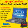 Laptop ieftin Dell Latitude D630, Core Duo T2300 1.66GHz, 1Gb DDR2, 40Gb, DVD-ROM