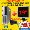 Pachet second HP DC7600 Intel Pentium 4, 3.0 Ghz,2048RAM 80HDD DVD + Monitor 19 LCD