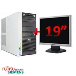 Calculator Fujitsu Siemens SCENIC W600, Tower, Intel Pentium 4 2.8GHz, 2GB DDR, 80GB HDD, DVD-ROM + Monitor LCD 19 inch