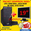 Calculator Lenovo 9143, Sempron 3600+, 1024 RAM, 80 HDD, DVD + Monitor LCD 19 inch