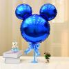Balon Mickey Mouse in forma de cap, albastru metalizat