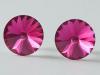 Cercei Argint 925 cu SWAROVSKI&reg; ELEMENTS Rivoli 12mm Fuchsia foiled surub