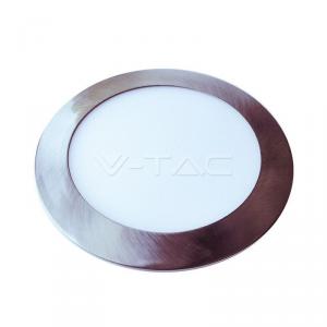 VT-1807SN 18W PANOU LED SLIM-SATIN NICKEL ALB CRISTAL 6400K ROTUND Cod V-TAC6351