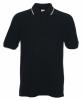 Tricou polo triped black/stone