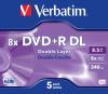 VERBATIM DVD+R DL, 8X, 8.5GB, Jewel Case (43541)