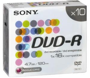 SONY DVD-R 16x 4.7GB 120min slim case 10buc