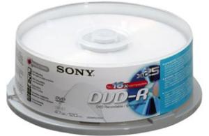 Sony DVD-R 16x, 4.7GB, 120min, set cu 25buc, bulk (20X5DMRSP-ITC)