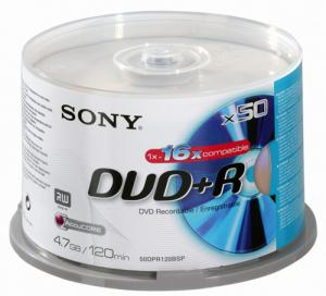 Sony DVD+R 16x, 4.7GB, 120min, set cu 50buc, bulk (40X10DPRSP-ITC)
