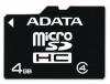 Micro-SDHC 4GB Class 4 ,SD Adapter ADATA