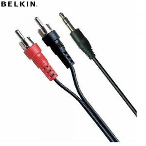 Cablu adaptor Jack Stereo 3.5 mm M - 2x RCA-M Belkin 1 metru