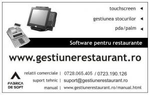 Soft evidenta si gestiune restaurant