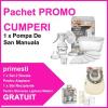 Pachet promo pompa de san manuala + gratuit set 2 bavete