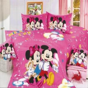 Cuvertura de pat pentru copii cu Mickey si Minnie roz, n/a, 5562 - SC  Panoramic Business FM