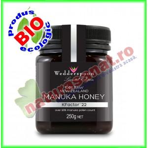 Miere de Manuka KFactor 22+ RAW 250 g - Wedderspoon