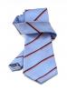 Cravata bleu fin striata cu dungi roz si bleumarin