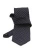 Cravata neagra cu insertii bleumarin si puncte albe -