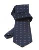 Cravata  bleumarin fin striata cu model fantezie