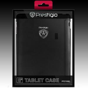 Tablet case Prestigio 8" PTC7280BK full protection black, Plastic/Polyurethane suitable for tablet PMP7280