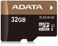 Micro-SDHC 32GB Class 10,  read 45MB/s,   write 40MB/s,   Premier Pro