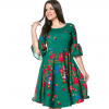 Rochie clos cu maneci clopot  gypsy verde